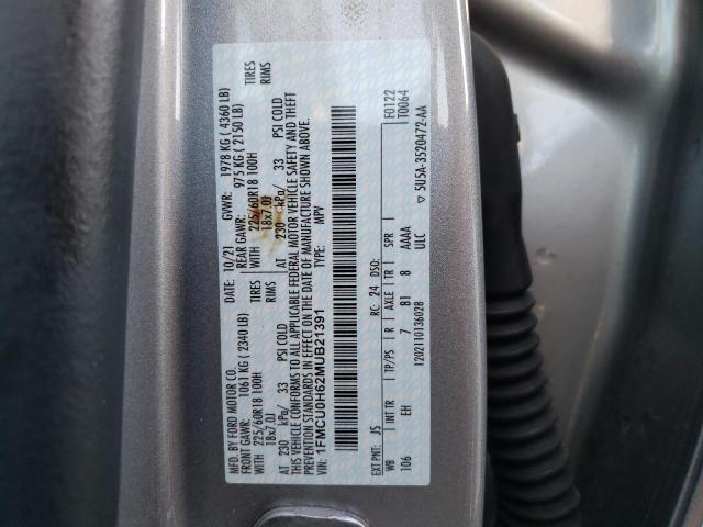 Photo 10 from auction – 2021 FORD ESCAPE SEL with VIN 1FMCU0H62MUB21391