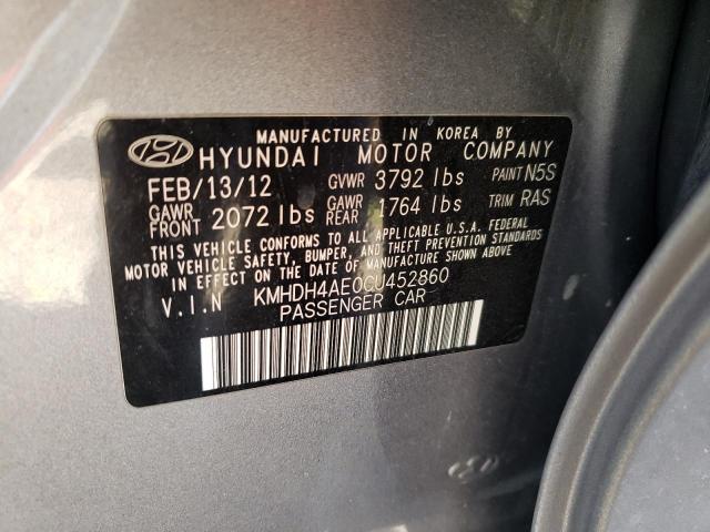 Photo 10 from auction – 2012 HYUNDAI ELANTRA GL with VIN KMHDH4AE0CU452860