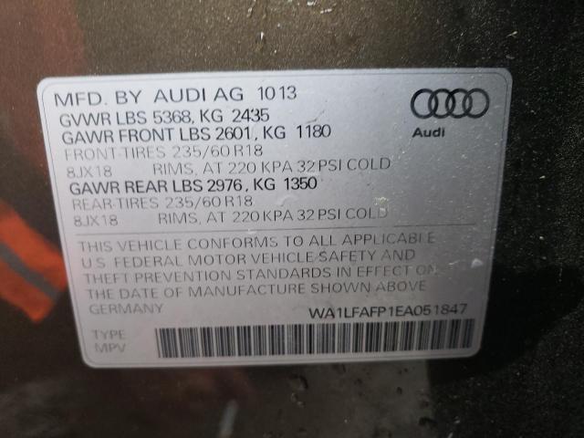 Photo 10 from auction – 2014 AUDI Q5 PREMIUM with VIN WA1LFAFP1EA051847