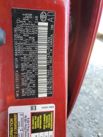Photo 10 from auction – 2013 TOYOTA COROLLA BA with VIN 2T1BU4EE6DC948665