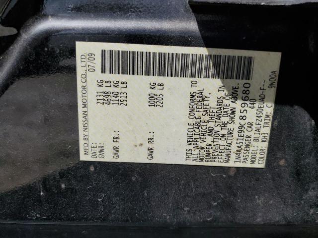 Photo 10 from auction – 2009 NISSAN MAXIMA S with VIN 1N4AA51E99C859680