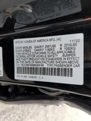 Photo 10 from auction – 2021 ACURA TLX TECHNO with VIN 19UUB5F40MA004148