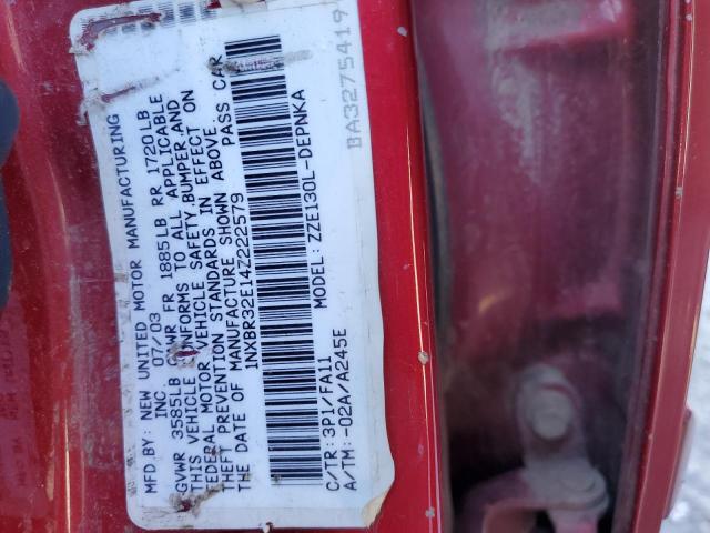 Photo 10 from auction – 2004 TOYOTA COROLLA CE with VIN 1NXBR32E14Z222579