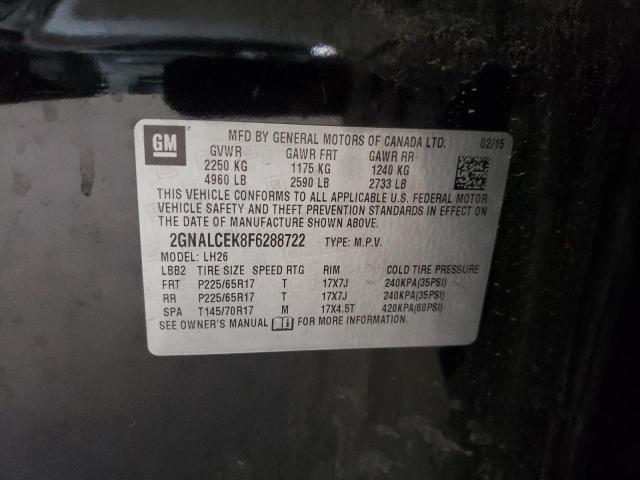 Photo 10 from auction – 2015 CHEVROLET EQUINOX LT with VIN 2GNALCEK8F6288722