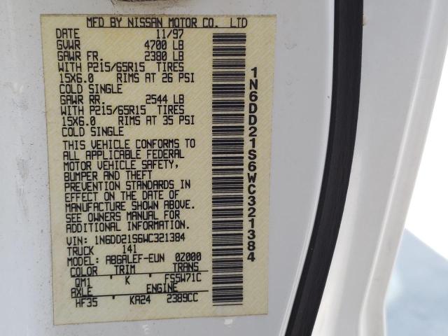Photo 10 from auction – 1998 NISSAN FRONTIER X with VIN 1N6DD21S6WC321384