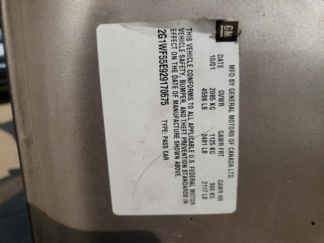 Photo 10 from auction – 2002 CHEVROLET IMPALA with VIN 2G1WF55E929170675