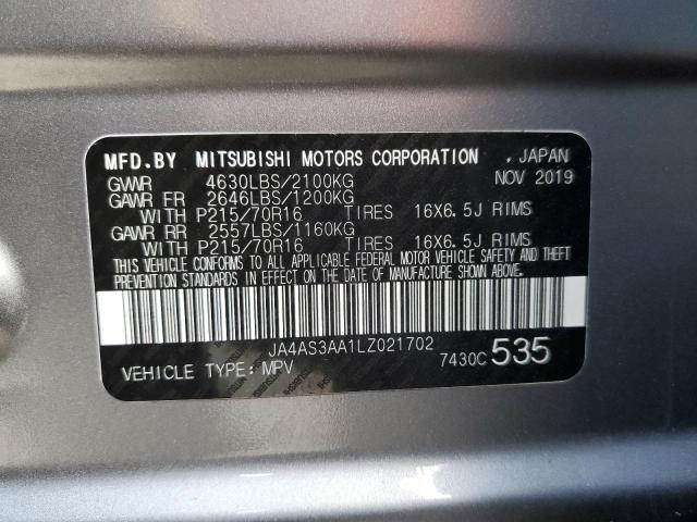 Photo 10 from auction – 2020 MITSUBISHI ECLIPSE CR with VIN JA4AS3AA1LZ021702