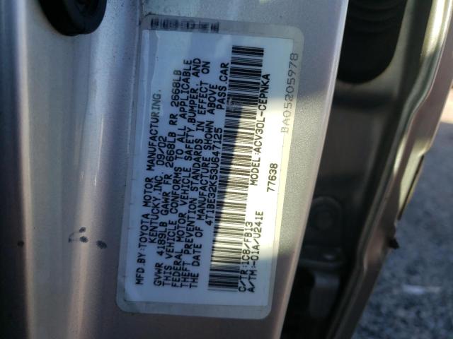 Photo 10 from auction – 2003 TOYOTA CAMRY LE with VIN 4T1BE32K53U647125