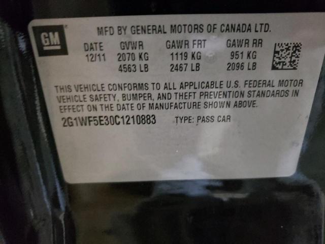 Photo 10 from auction – 2012 CHEVROLET IMPALA LS with VIN 2G1WF5E30C1210883