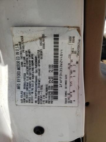 Photo 10 from auction – 2003 FORD FOCUS SE C with VIN 1FAFP34353W244844