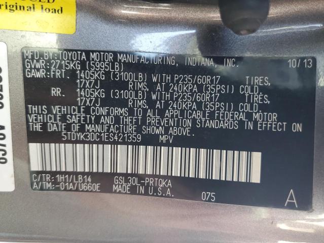 Photo 10 from auction – 2014 TOYOTA SEINNA with VIN 5TDYK3DC1ES421359