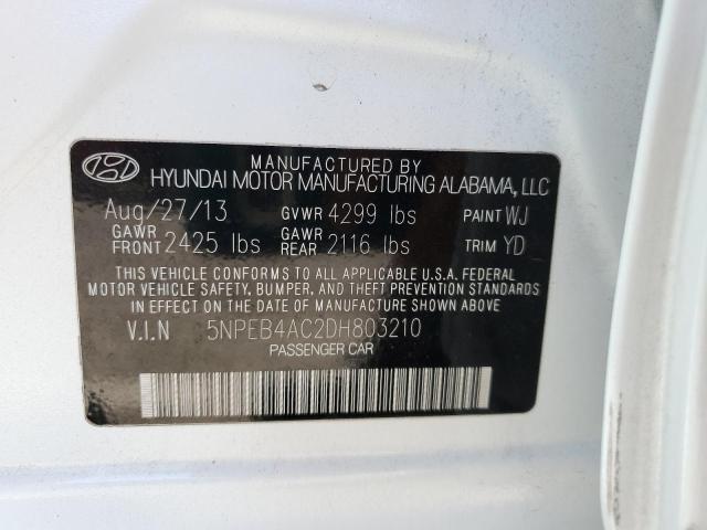 Photo 10 from auction – 2013 HYUNDAI SONATA GLS with VIN 5NPEB4AC2DH803210