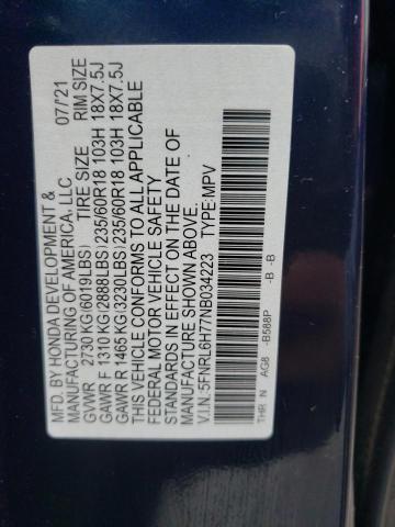 Photo 10 from auction – 2022 HONDA ODYSSEY EX with VIN 5FNRL6H77NB034223