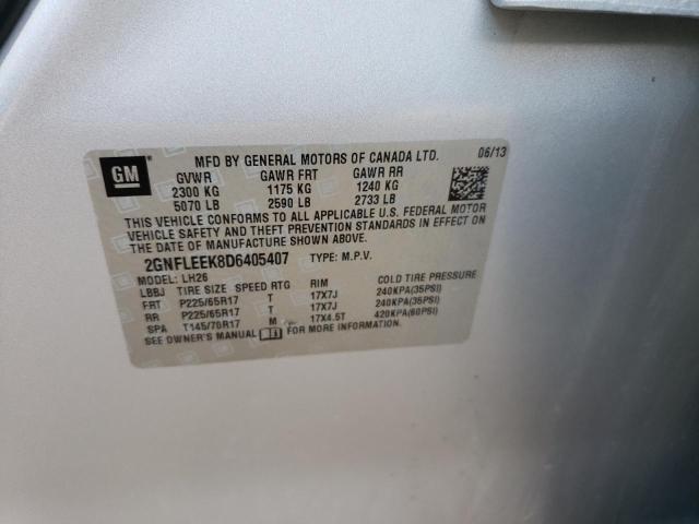 Photo 10 from auction – 2013 CHEVROLET EQUINOX LT with VIN 2GNFLEEK8D6405407