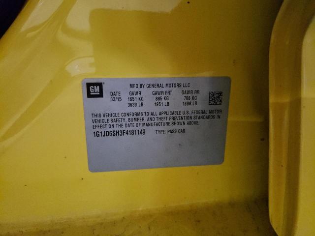Photo 10 from auction – 2015 CHEVROLET SONIC LT with VIN 1G1JD6SH3F4181149