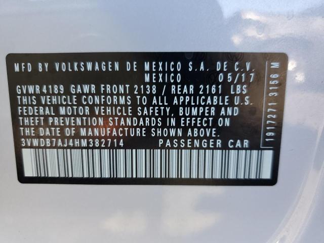 Photo 10 from auction – 2017 VOLKSWAGEN JETTA SE with VIN 3VWDB7AJ4HM382714