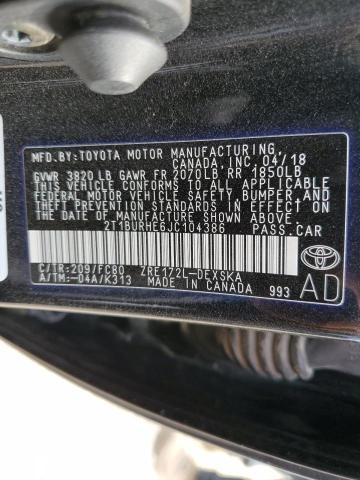 Photo 10 from auction – 2018 TOYOTA COROLLA L with VIN 2T1BURHE6JC104386