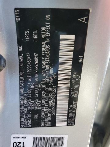 Photo 10 from auction – 2015 TOYOTA SIENNA XLE with VIN 5TDYK3DC2FS675504