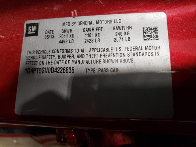 Photo 10 from auction – 2013 BUICK VERANO PRE with VIN 1G4PT5SV0D4226836