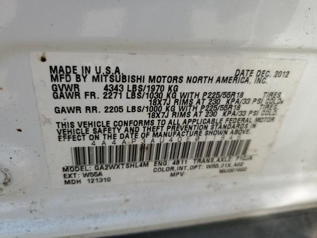 Photo 10 from auction – 2013 MITSUBISHI OUTLANDER with VIN 4A4AP3AU4DE011846