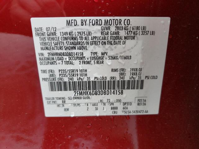 Photo 10 from auction – 2013 FORD FLEX LIMIT with VIN 2FMHK6D83DBD14158