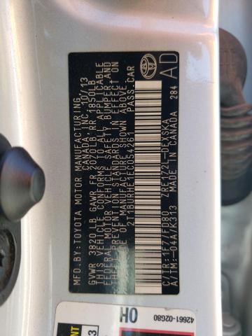 Photo 10 from auction – 2014 TOYOTA COROLLA L with VIN 2T1BURHE1EC054261
