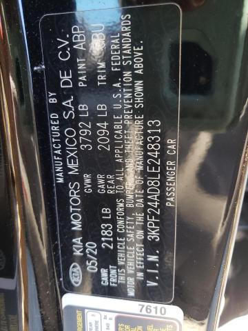 Photo 10 from auction – 2020 KIA FORTE FE with VIN 3KPF24AD8LE248313