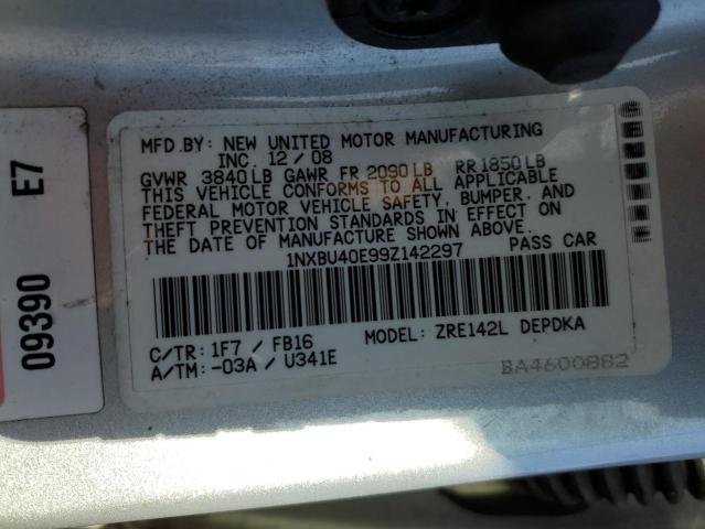 Photo 10 from auction – 2009 TOYOTA COROLLA BA with VIN 1NXBU40E99Z142297