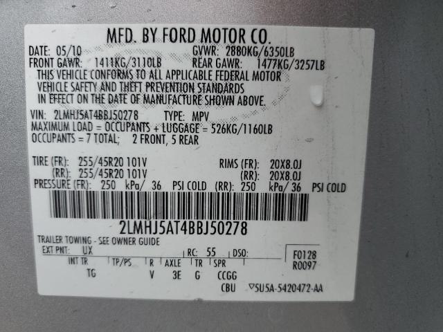 Photo 10 from auction – 2011 LINCOLN MKT with VIN 2LMHJ5AT4BBJ50278