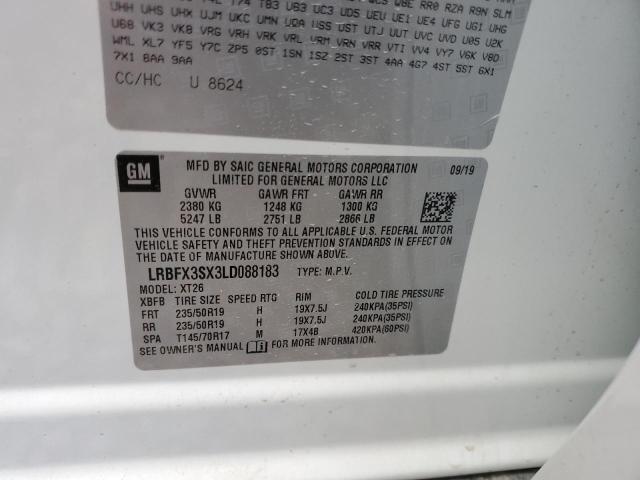 Photo 9 from auction – 2020 BUICK ENVISION P with VIN LRBFX3SX3LD088183