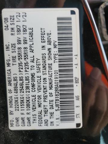 Photo 10 from auction – 2008 ACURA RDX with VIN 5J8TB18288A019101