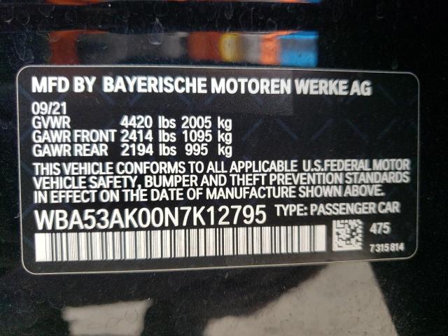 Photo 10 from auction – 2022 BMW 228I with VIN WBA53AK00N7K12795