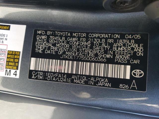 Photo 10 from auction – 2005 TOYOTA SCION TC with VIN JTKDE177550060366