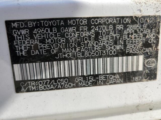 Photo 10 from auction – 2013 LEXUS GS 350 with VIN JTHCE1BL8D5013100