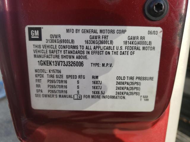 Photo 10 from auction – 2003 GMC YUKON with VIN 1GKEK13V73J326006
