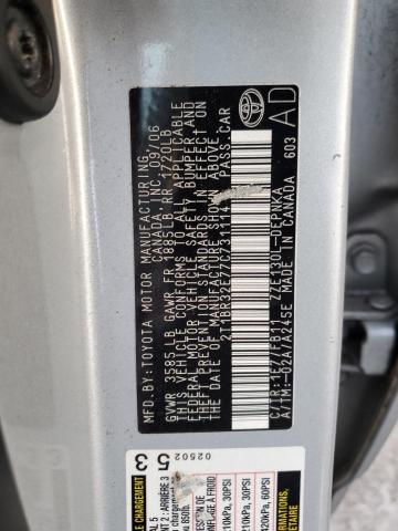 Photo 10 from auction – 2007 TOYOTA COROLLA CE with VIN 2T1BR32E77C731114