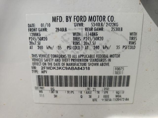 Photo 10 from auction – 2010 FORD EDGE LIMIT with VIN 2FMDK3KC9ABA84318