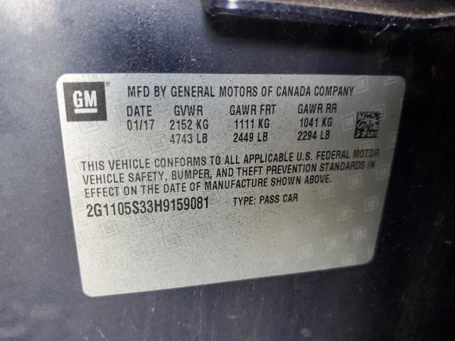 Photo 10 from auction – 2017 CHEVROLET IMPALA LT with VIN 2G1105S33H9159081