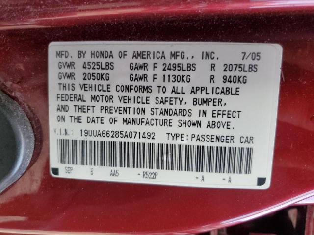 Photo 10 from auction – 2005 ACURA TL with VIN 19UUA66285A071492