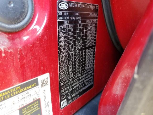 Photo 10 from auction – 2019 LAND ROVER RANGE ROVE with VIN SALYL2EX1KA796291