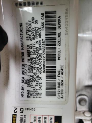 Photo 10 from auction – 2007 TOYOTA COROLLA CE with VIN 1NXBR32E27Z922387