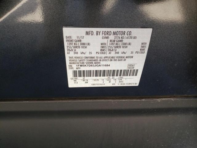 Photo 10 from auction – 2018 FORD EXPLORER X with VIN 1FM5K7D83JGA11684
