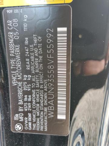 Photo 10 from auction – 2008 BMW 135 I with VIN WBAUN93558VF55992
