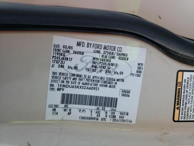 Photo 10 from auction – 2005 FORD EXPLORER L with VIN 1FMDU65KX5ZA60921
