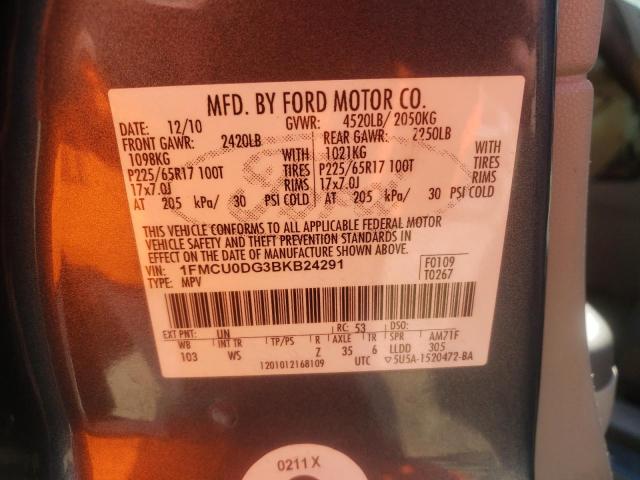 Photo 10 from auction – 2011 FORD ESCAPE XLT with VIN 1FMCU0DG3BKB24291