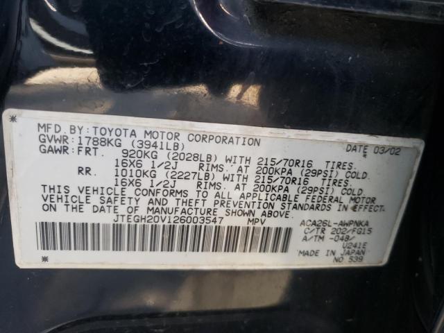 Photo 10 from auction – 2002 TOYOTA RAV4 with VIN JTEGH20V126003547