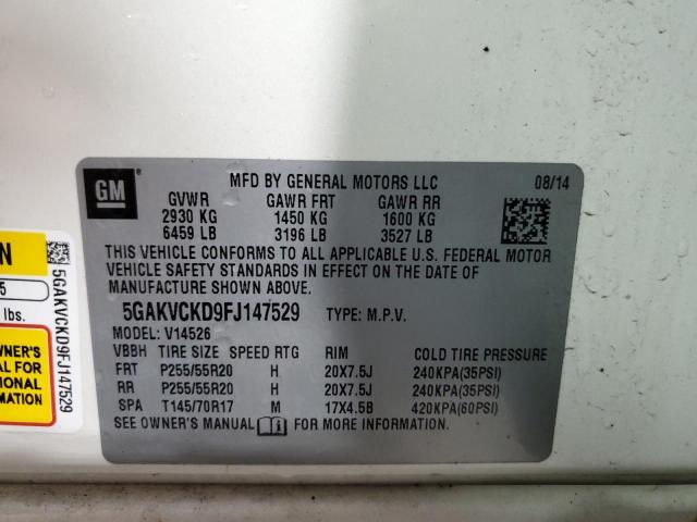 Photo 10 from auction – 2015 BUICK ENCLAVE with VIN 5GAKVCKD9FJ147529
