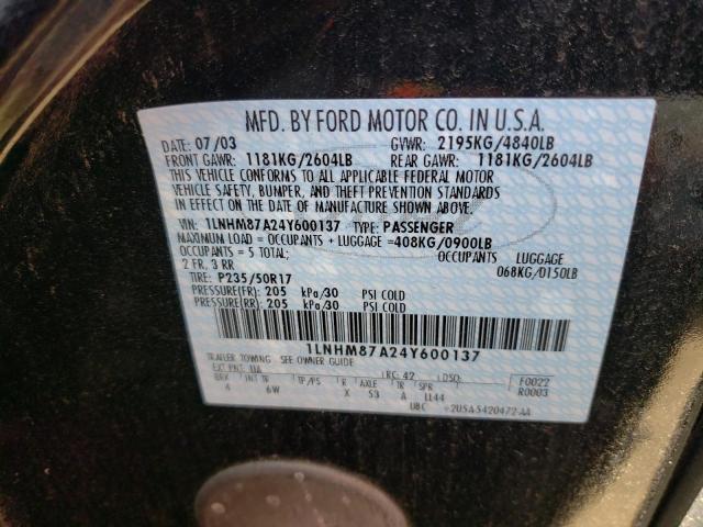 Photo 10 from auction – 2004 LINCOLN LS with VIN 1LNHM87A24Y600137