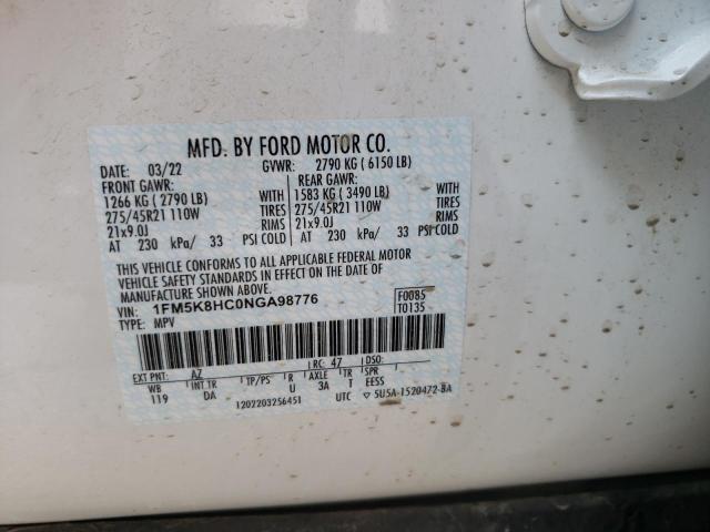 Photo 10 from auction – 2022 FORD EXPLORER P with VIN 1FM5K8HC0NGA98776