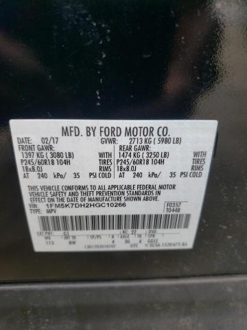 Photo 10 from auction – 2017 FORD EXPLORER X with VIN 1FM5K7DH2HGC10266